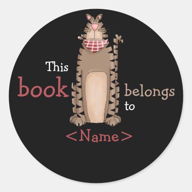 Adesivo Vinheta do Livro de Gatos (Frente)