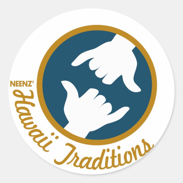 Adesivo Vinheta do logotipo das tradições havaianas (Frente)
