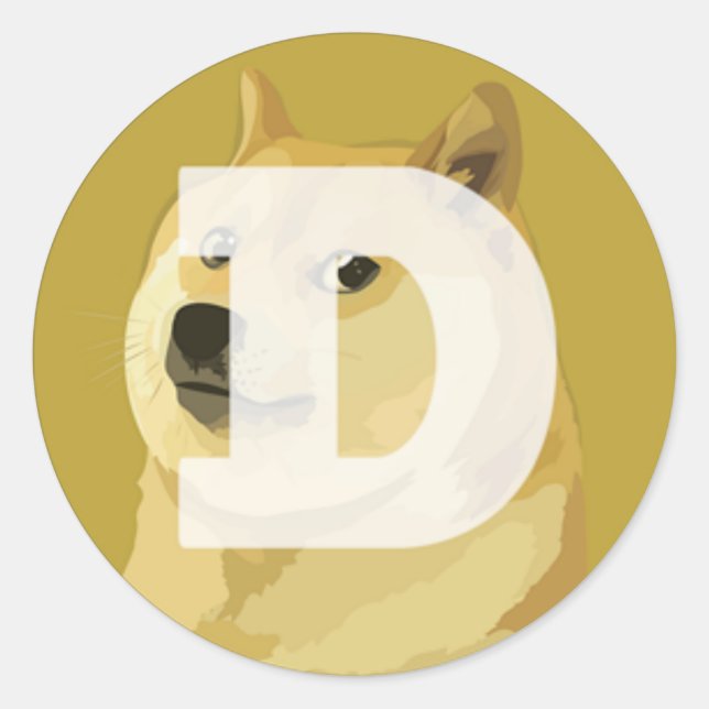 Adesivo Vinheta do logotipo Dogecoin (Frente)