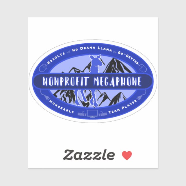 Adesivo Vinheta do logotipo Oval Azul NPM (Folha)