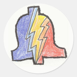 Adesivo Vinheta do logotipo PLA desenhado à mão de 5 cores