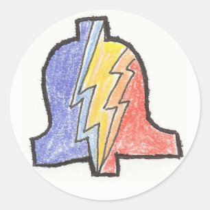 Adesivo Vinheta do logotipo PLA desenhado à mão de 5 cores