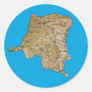 Adesivo Vinheta do mapa Congo-Kinshasa