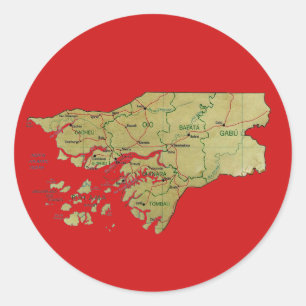 Adesivo Vinheta do Mapa da Guiné-Bissau