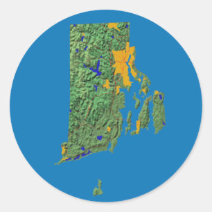 Adesivo Vinheta do Mapa da Ilha Rhode