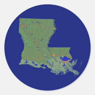Adesivo Vinheta do Mapa da Louisiana