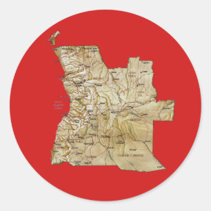 Adesivo Vinheta do Mapa de Angola