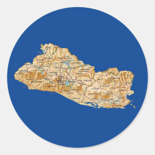 Adesivo Vinheta do Mapa de El Salvador