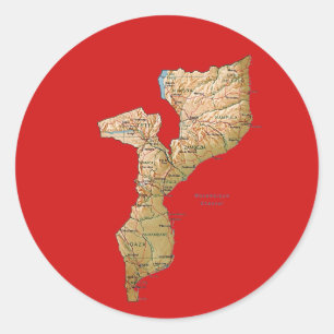 Adesivo Vinheta do Mapa de Moçambique