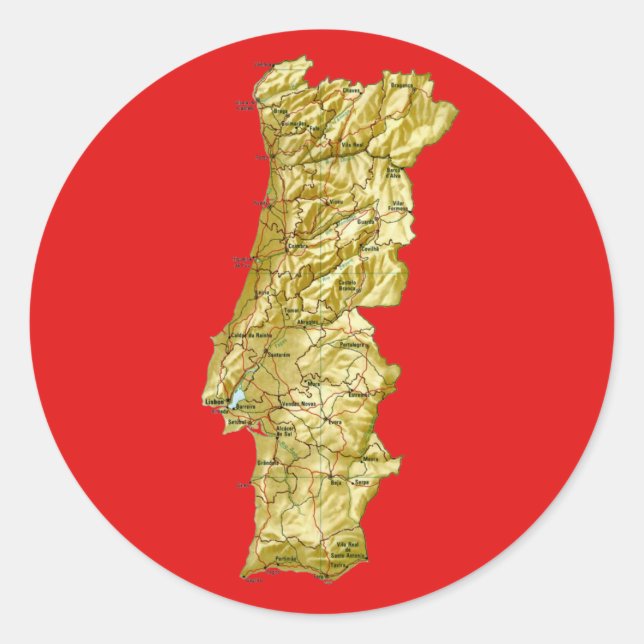 Adesivo Vinheta do Mapa de Portugal (Frente)
