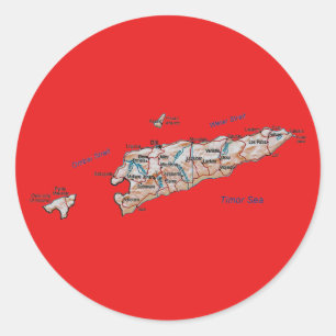 Adesivo Vinheta do Mapa de Timor Leste