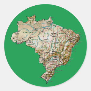 Adesivo Vinheta do Mapa do Brasil