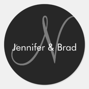 Adesivo Vinheta do Monograma e Envelope de Casamento Perso