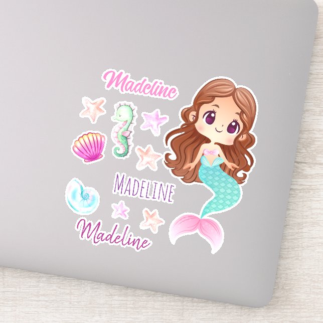 Adesivo Vinheta do nome da Sereia da Criança Divertida (Detalhe)