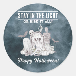 Adesivo Vinheta do Partido do Halloween Branco