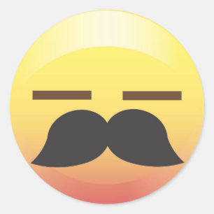 Adesivo Vinheta do Partido Mustache Emoji Sigh