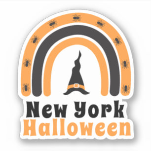Adesivo Vinheta do Partido Rainbow Halloween em Nova Iorqu