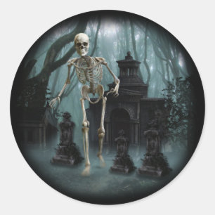 Adesivo Vinheta do Partido Skeletons Assombrado