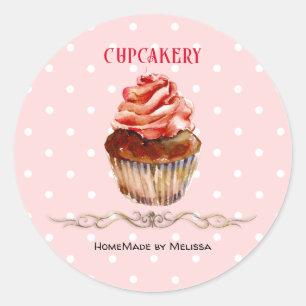 Adesivo Vinheta do produto de panificação de Cupcake de aq