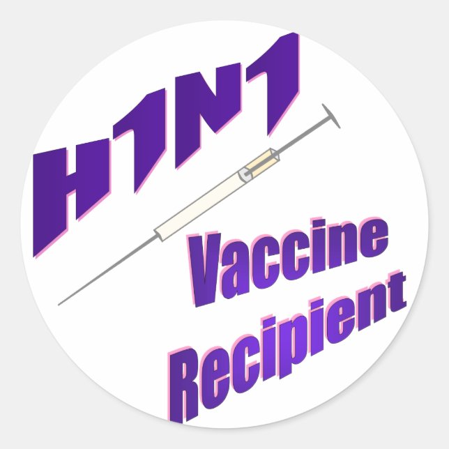 Adesivo Vinheta do receptor da vacina H1N1 (Frente)