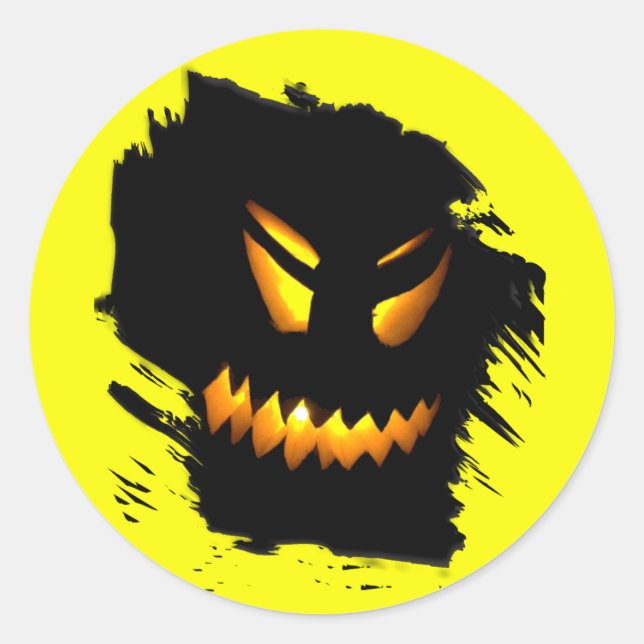 Adesivo Vinheta do rosto do Jack-O-Lanterna do Halloween (Frente)