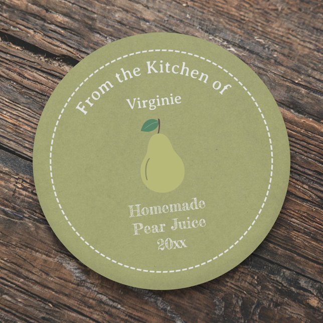 Adesivo Vinheta do Rótulo do Sumo de Pear Kraft & Rustic (Kraft & Rustic Pear Juice Label Sticker)