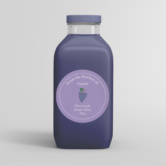 Adesivo Vinheta do Rótulo do Sumo de Uvas Kraft & Rustic (Kraft & Rustic Grape Juice Label Sticker)