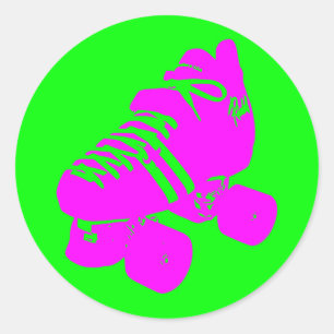 Adesivo Vinheta do Skate Derby Cilindro Rosa e Verde