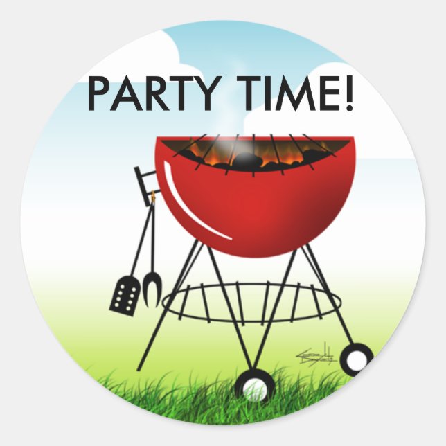 Adesivo Vinheta do Time do Partido Barbeque Grill (Frente)