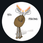 Adesivo Vinheta-dote Hanukkah; PARA:<br><div class="desc">Este querido pequeno alce deseja-lhe o maravilhoso Hanukkah e muitas menorah.</div>