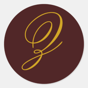 Adesivo Vinheta Dourada de focas Monograma Z