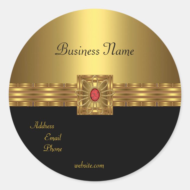 Adesivo Vinheta Dourada no vermelho preto Dourado (Frente)