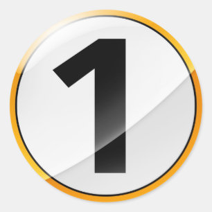 Adesivo Vinheta dourada número 1