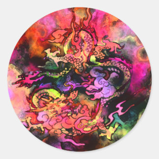 Adesivo Vinheta Dragão Aquarela nº 2