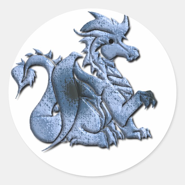 Adesivo Vinheta Dragão Azul (Frente)