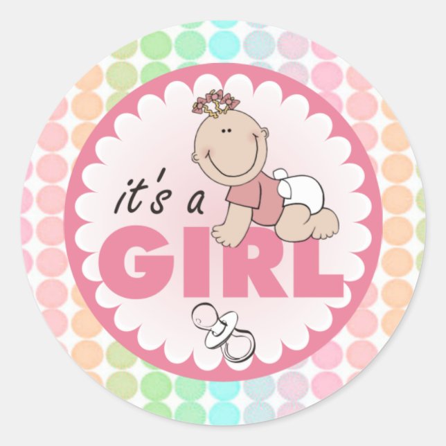 Adesivo Vinheta/É uma garota (Frente)