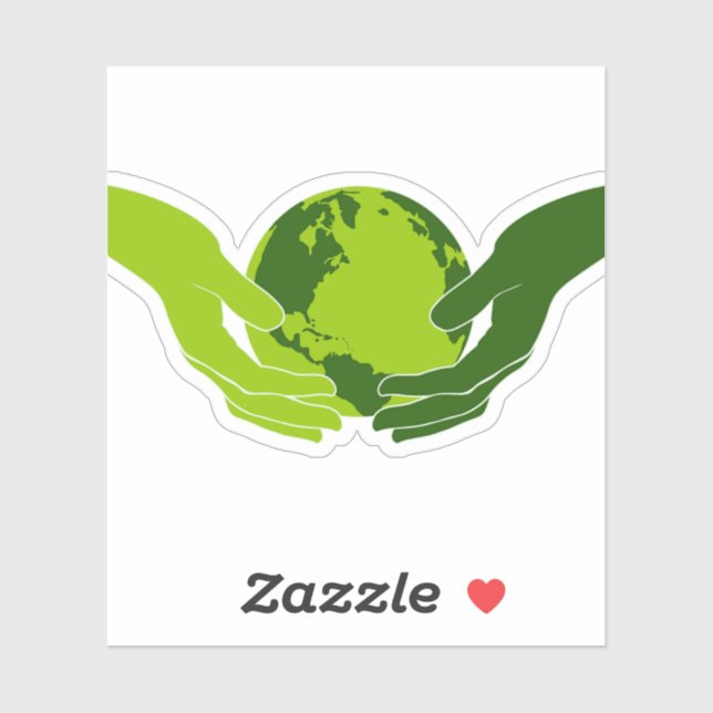 Adesivo Vinheta ecológica "Salvar a Terra" (Folha)