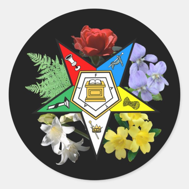 Adesivo Vinheta emblema floral OES (Frente)
