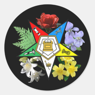 Adesivo Vinheta emblema floral OES