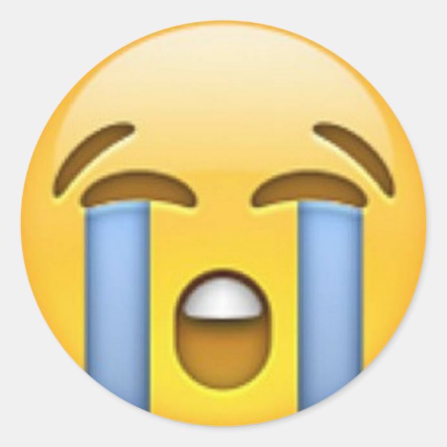Adesivo Vinheta Emoji chorando (Frente)