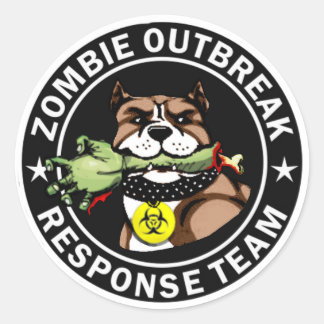 Adesivo Vinheta-Equipe de Resposta a Surtos de Zombie-Bull