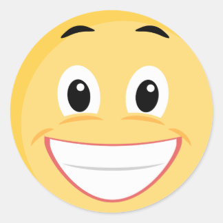 Adesivo Vinheta escolar com Face Emoji