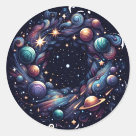 Adesivo Vinheta Espiral de Ornamento Cósmico