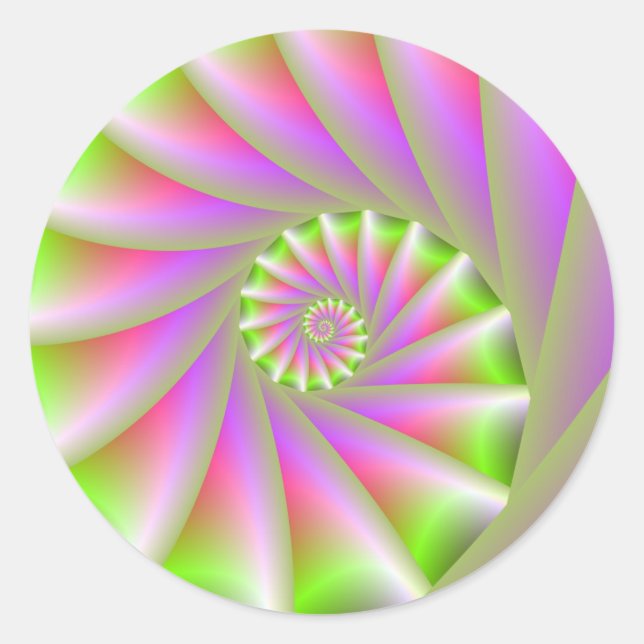Adesivo Vinheta espiral rosa e verde (Frente)