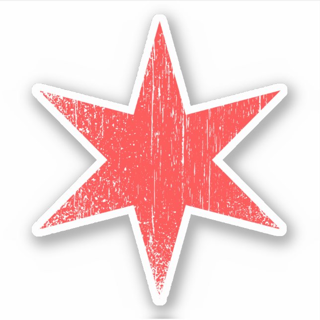 Adesivo Vinheta estelar de Chicago usada por tempo (Frente)