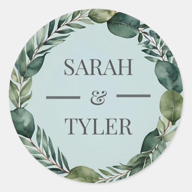 Adesivo Vinheta EUCALYPTUS WREATH DE NOME PERSONALIZADO (Frente)