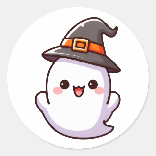 Adesivo Vinheta Fantasma do Bebê Halloween (Frente)