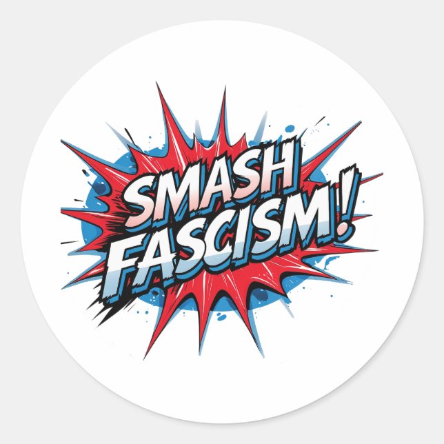 Adesivo Vinheta Fascismo Esmagada (Frente)
