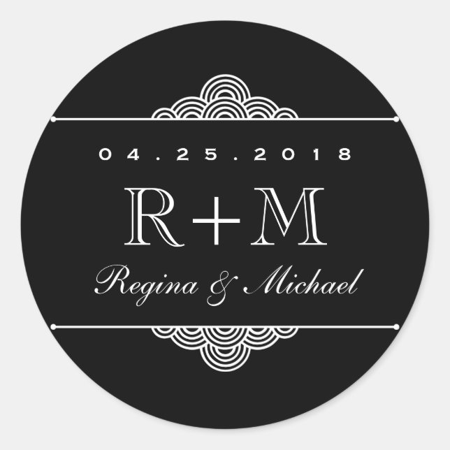 Adesivo Vinheta-Favor de Casamento de Círculo Suave Branco (Frente)