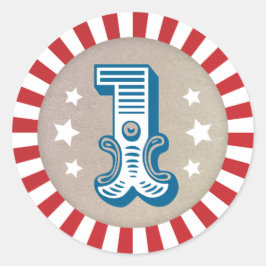 Adesivo Vinheta-Favor do Carnaval de Primeiro Aniversário